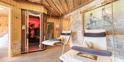 Hüttendorf - Terrasse - Mühlbach - Spinges - Privat Spa mit finnischer Sauna, Infrarotkabine und Schwebeliegen zum entspannen. - Ferienhütten Tirol