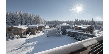 Hüttendorf - Doppelbett - Haidmühle - INNs HOLZ Chaletdorf Resort im Winter - INNs HOLZ Chaletdorf
