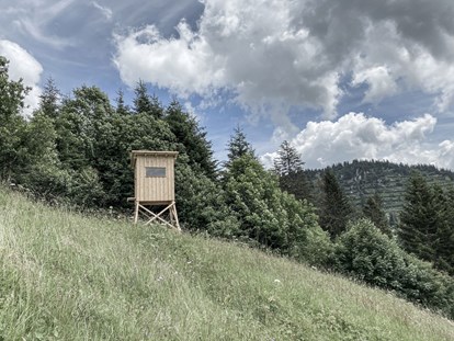 Hüttendorf - Kinderhochstuhl - Balderschwang - Der Aadla Hochstand steht dir zur Tier- und Naturbeobachtung zur Verfügung - Aadla Walser-Chalets am Arlberg