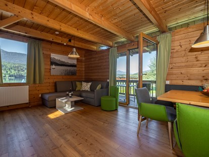 Hüttendorf - Sauna: im Hauptgebäude - Lake Woody Inneneinrichtung. - Lake Resort Pressegger See