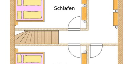 Hüttendorf - Trockenraum: im Chalet - Tirol - Grundriss große Hütten
Obergeschoss -  Lechtal Chalets