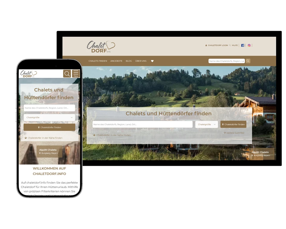 Mockups der Suchseite