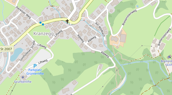 Chaletdorf auf Satellitenbild