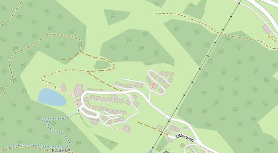 Chaletdorf auf Satellitenbild