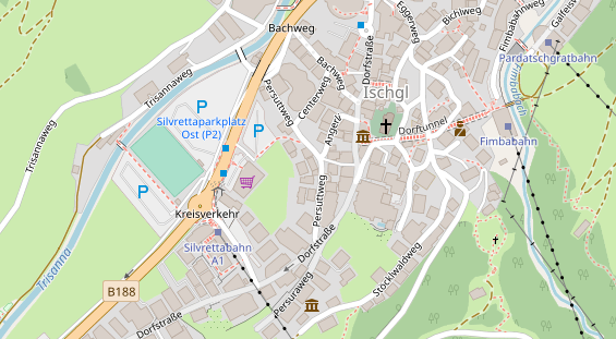 Chaletdorf auf Satellitenbild