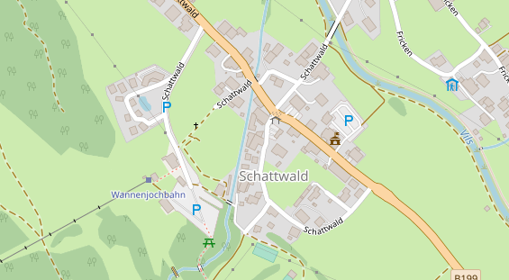 Chaletdorf auf Satellitenbild