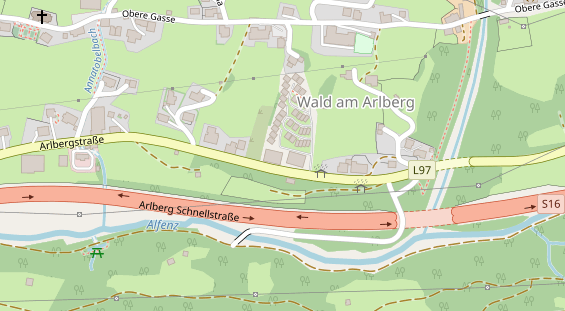 Chaletdorf auf Satellitenbild