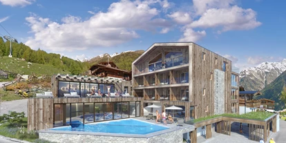 Hüttendorf - Umgebungsschwerpunkt: am Land - Polling in Tirol - Chalets & Aparthotel Grünwald Resort Sölden mit Pool an der Piste