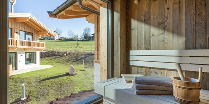 Hüttendorf - Sauna: im Chalet - Reith bei Kitzbühel - Sauna - Chalet´s und Hotel Mariasteinerhof - Weitblickchalets