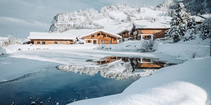 Hüttendorf - Chaletgröße: 2 - 4 Personen - Allgäu - Mühlweiher im Winter - Alpzitt Chalets
