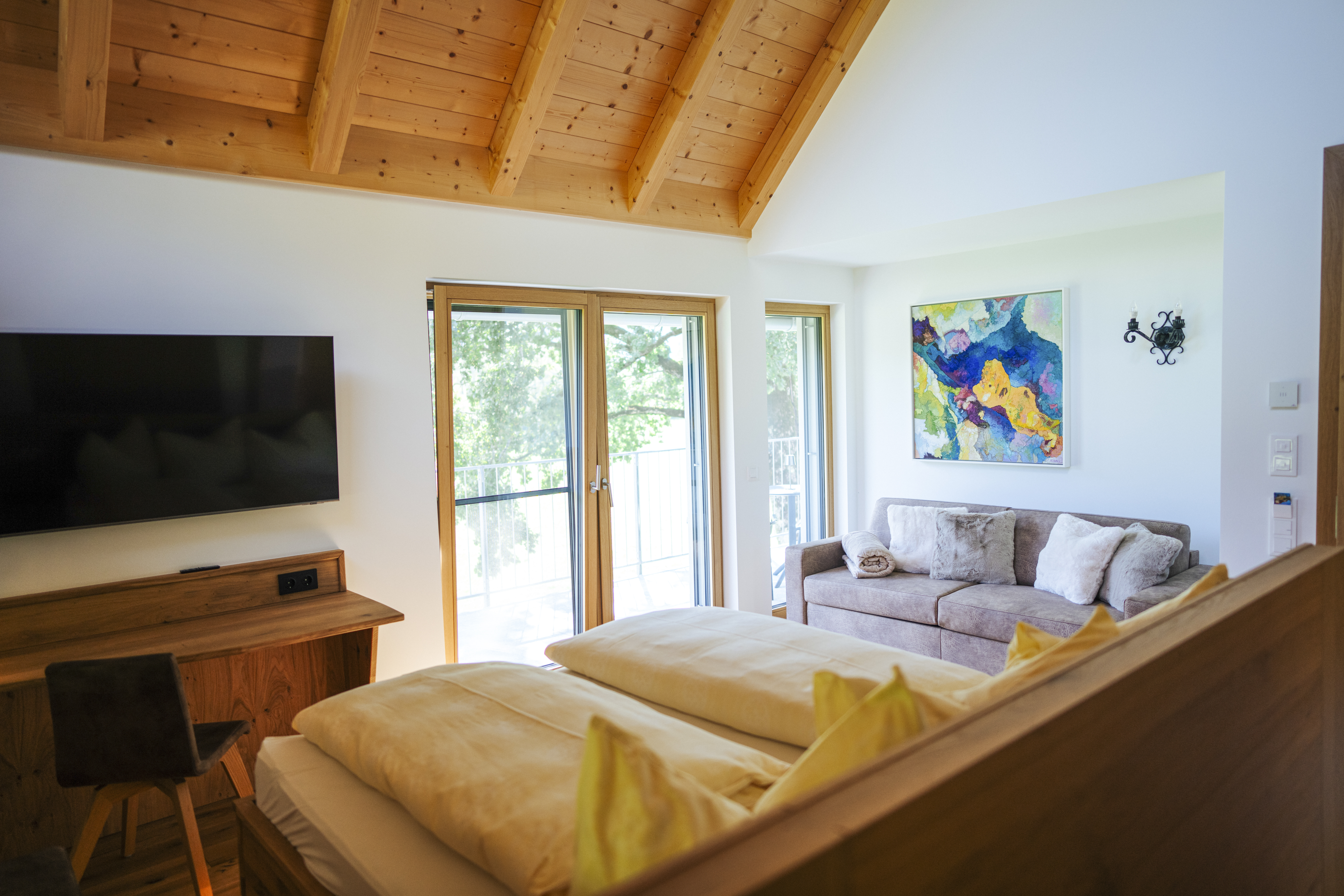 Chalet: Masterschlafzimmer mit Balkon - Das Jakob – Historia in Otium - Innen