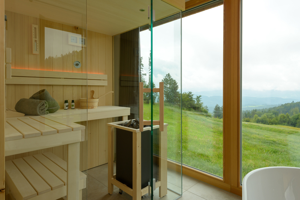 Chalet: Sauna Waldschlafhäusl - GutsAlm Harlachberg - Innen, Wellness | Entspannen