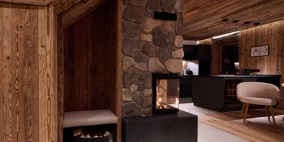 Hüttendorf - Parkplatz direkt an der Hütte - Feuerholz für Kamin - Luxus Chalet Schlossblick