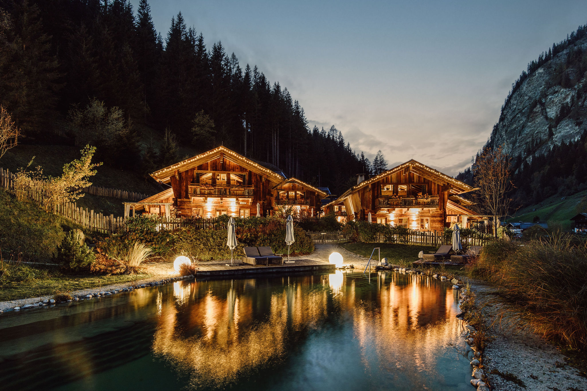 Chalet: Abendstimmung Sommer Auszeit Chalets - Chaletdorf Auszeit