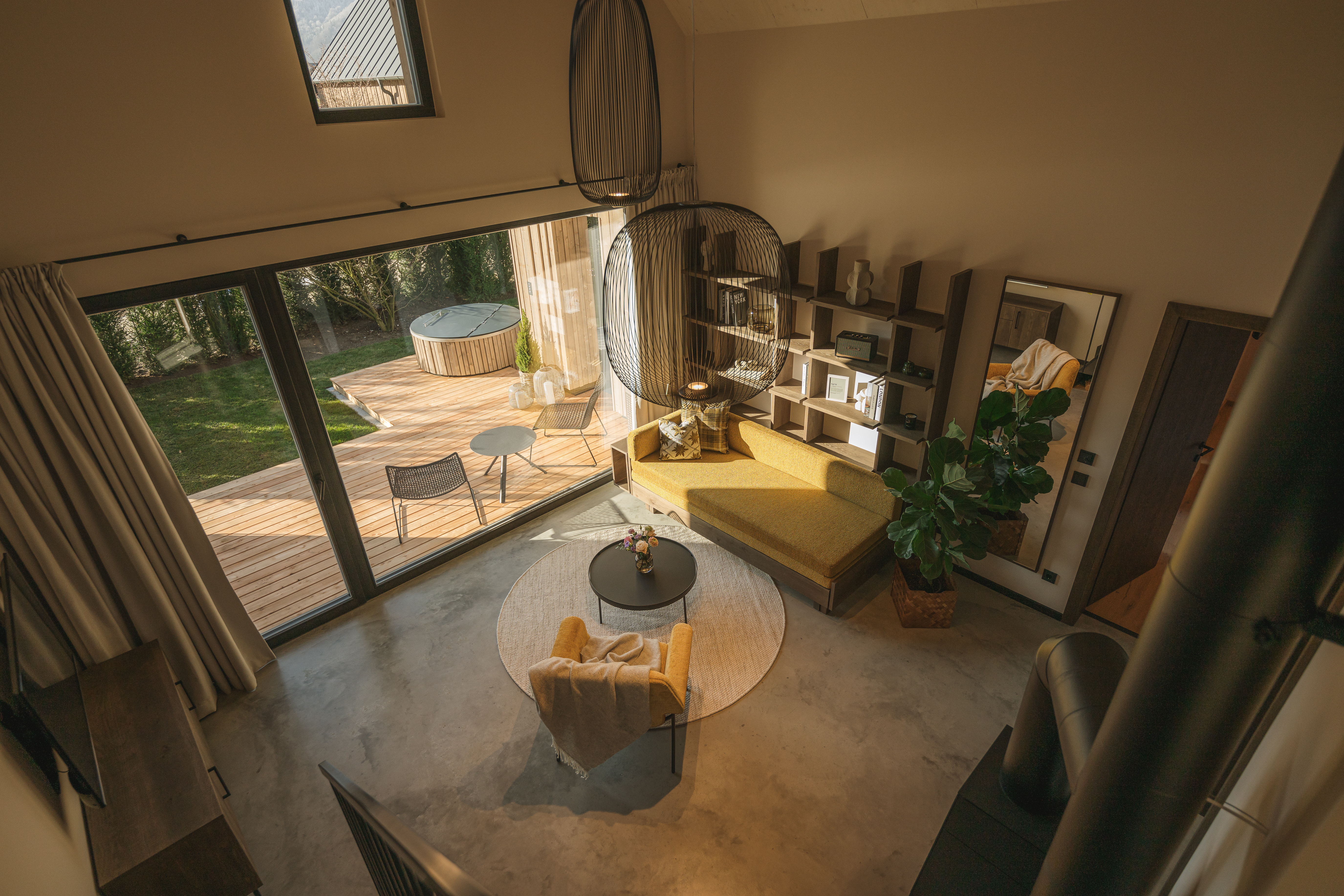 Agrad Chalets Hütten im Detail Übersicht Wohnbereich 