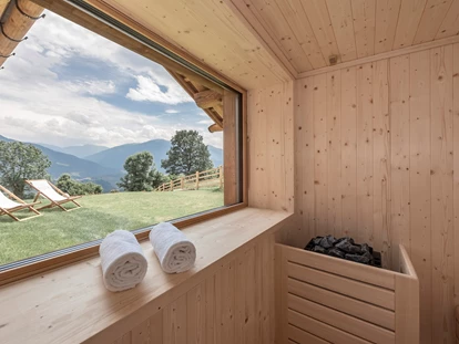 Hüttendorf - Whirlpool: beim Chalet - Sauna Chalet - Dilia Dolomites