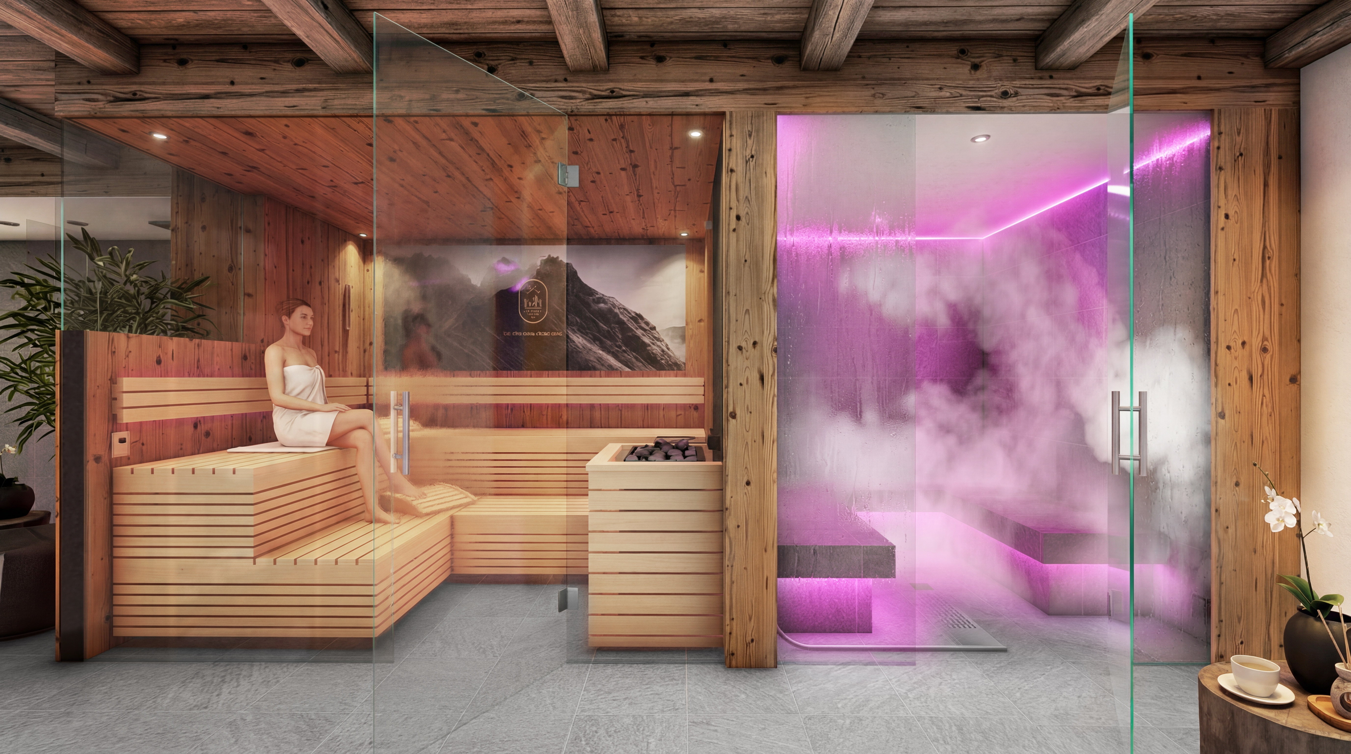 Chalet: Wellnessbereich – Entspannung auf 100 m²

Genießen Sie pure Erholung in unserem großzügigen 100 m² großen Wellnessbereich. Eine Finnische Sauna, ein wohltuendes Dampfbad, entspannende Infrarot-Sitzplätze und ein erfrischendes Kältebecken sorgen für ein rundum gelungenes Wellnesserlebnis. Anschließend laden der gemütliche Ruheraum und ein besonderes Heubett zum Entspannen und Abschalten ein.

Wärme. Ruhe. Erholung. – Ihre persönliche Auszeit vom Alltag. - Slow Fine Chalets - Neustift im Stubaital
