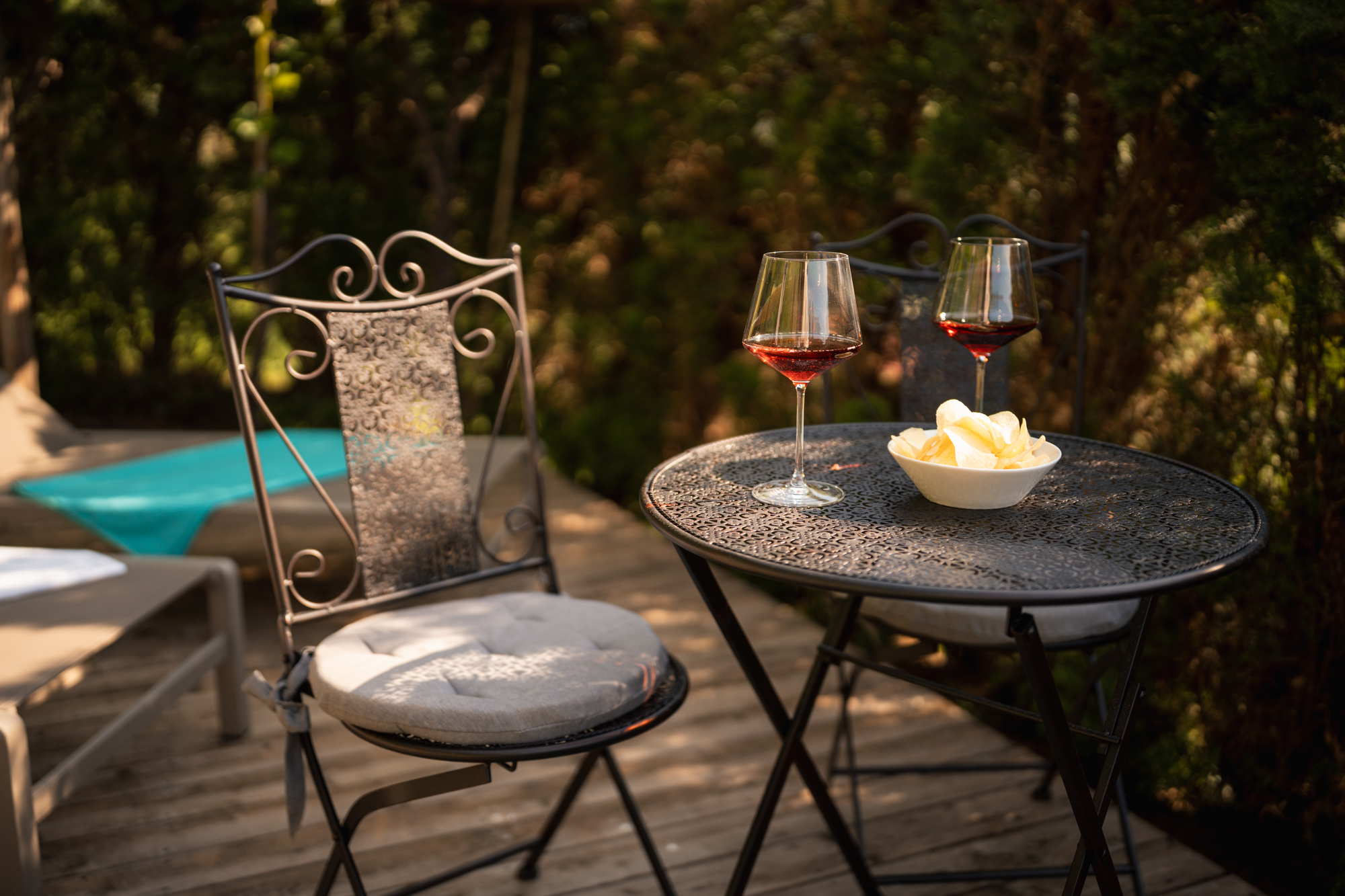 Chalet: Chalet Hortensie unter der Weinlaube - Chalet Resort Innerluferhof - Außen, Essen | Trinken