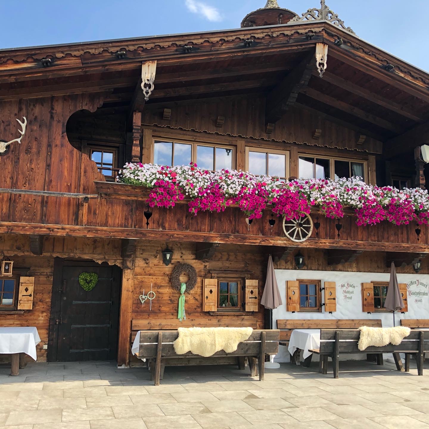 Chalet: Sommeransicht mit Blumen - Luxus Chalet Bischofer-Bergwelt