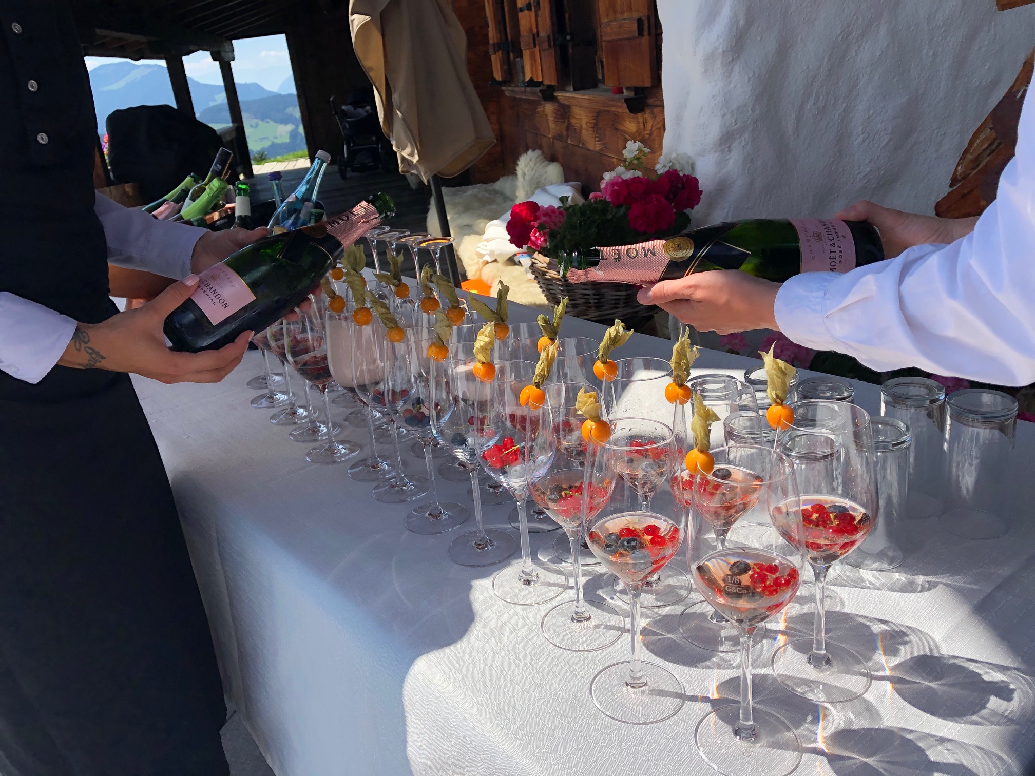 Chalet: Getränkebar bei einer Hochzeit - Luxus Chalet Bischofer-Bergwelt