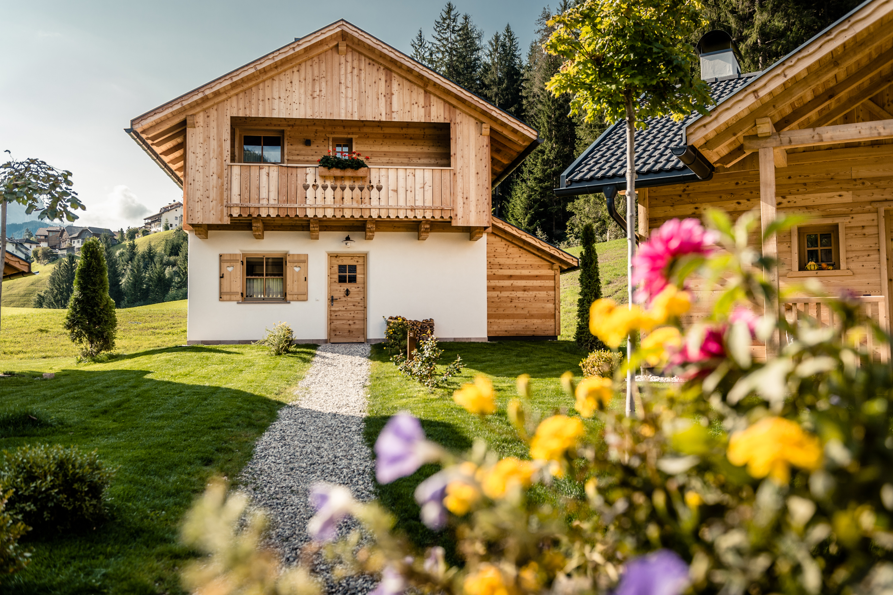 Pradel Dolomites Hütten im Detail Chalet Sennes