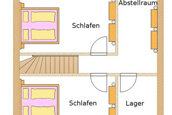 Chalet: Grundriss große Hütten
Obergeschoss -  Lechtal Chalets