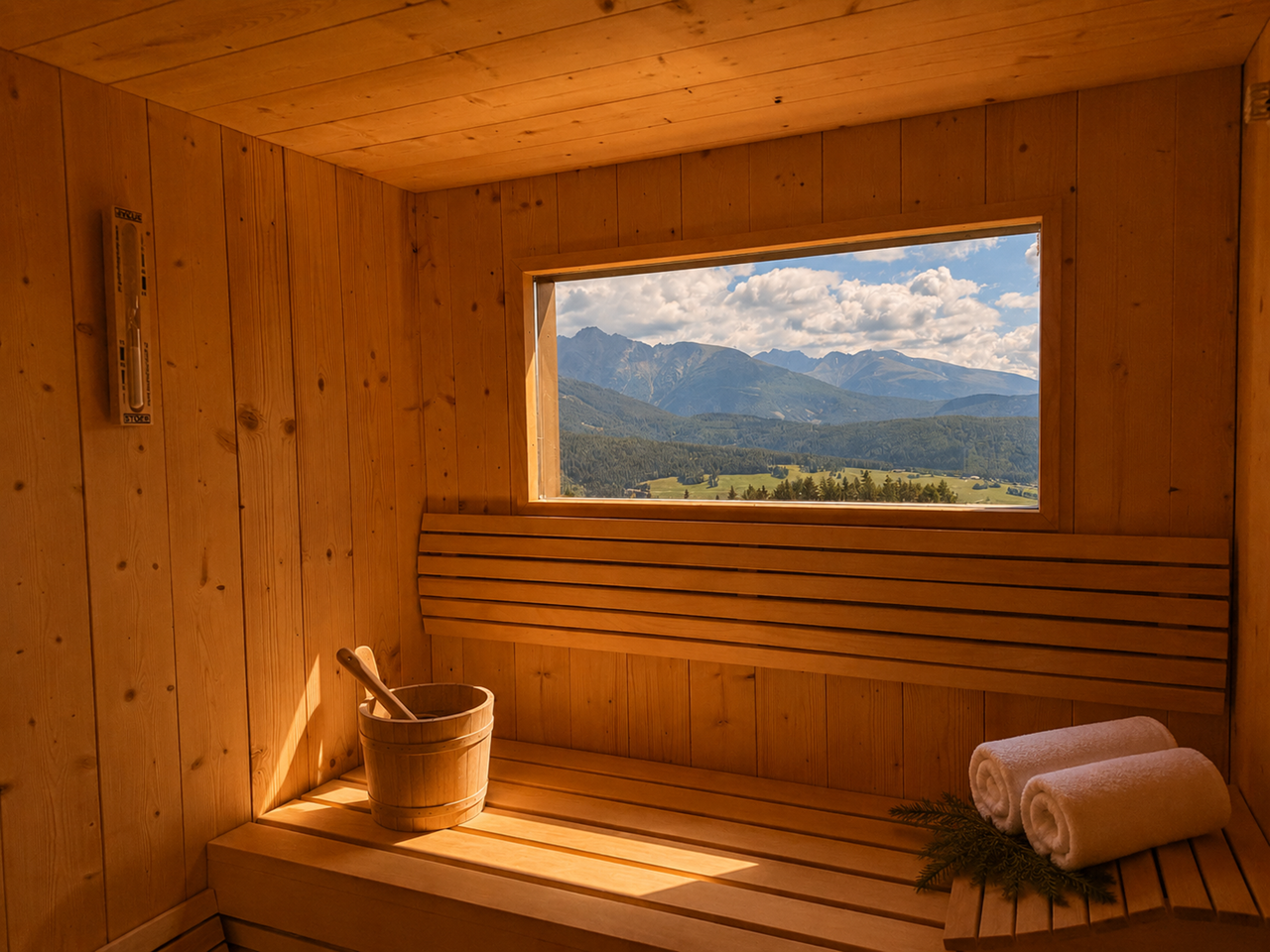 Chaletdorf Fanningberg Hütten im Detail Appartement Deluxe mit Hot Tub und Sauna