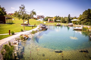 Chalet: 600 m² Naturschwimmteich exklusiv nur für unsere Chaletgäste. - Golden Hill Country Chalets & Suites