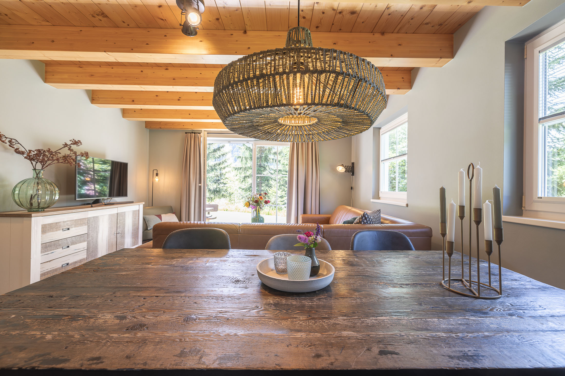 Chalet: Wohnzimmer 6-Personen Apartment - Feriendorf Wallenburg