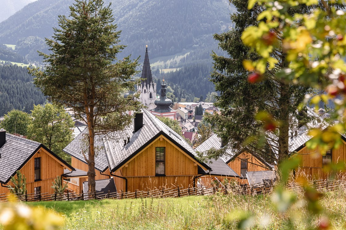 Chalet: Ausblick auf Mariazell - Bergdorf Montestyria Mariazell