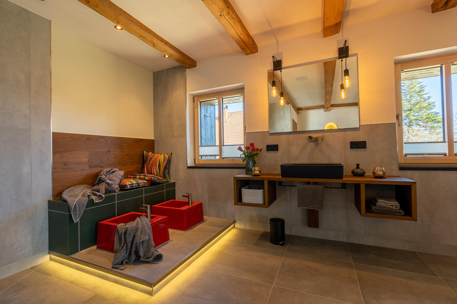 Chalet: Scheunenloft - bis 4 Personen 
Wellnessbereich - Kneippbecken - Das MUSSEA Landhaus Chalet & Scheunenloft 