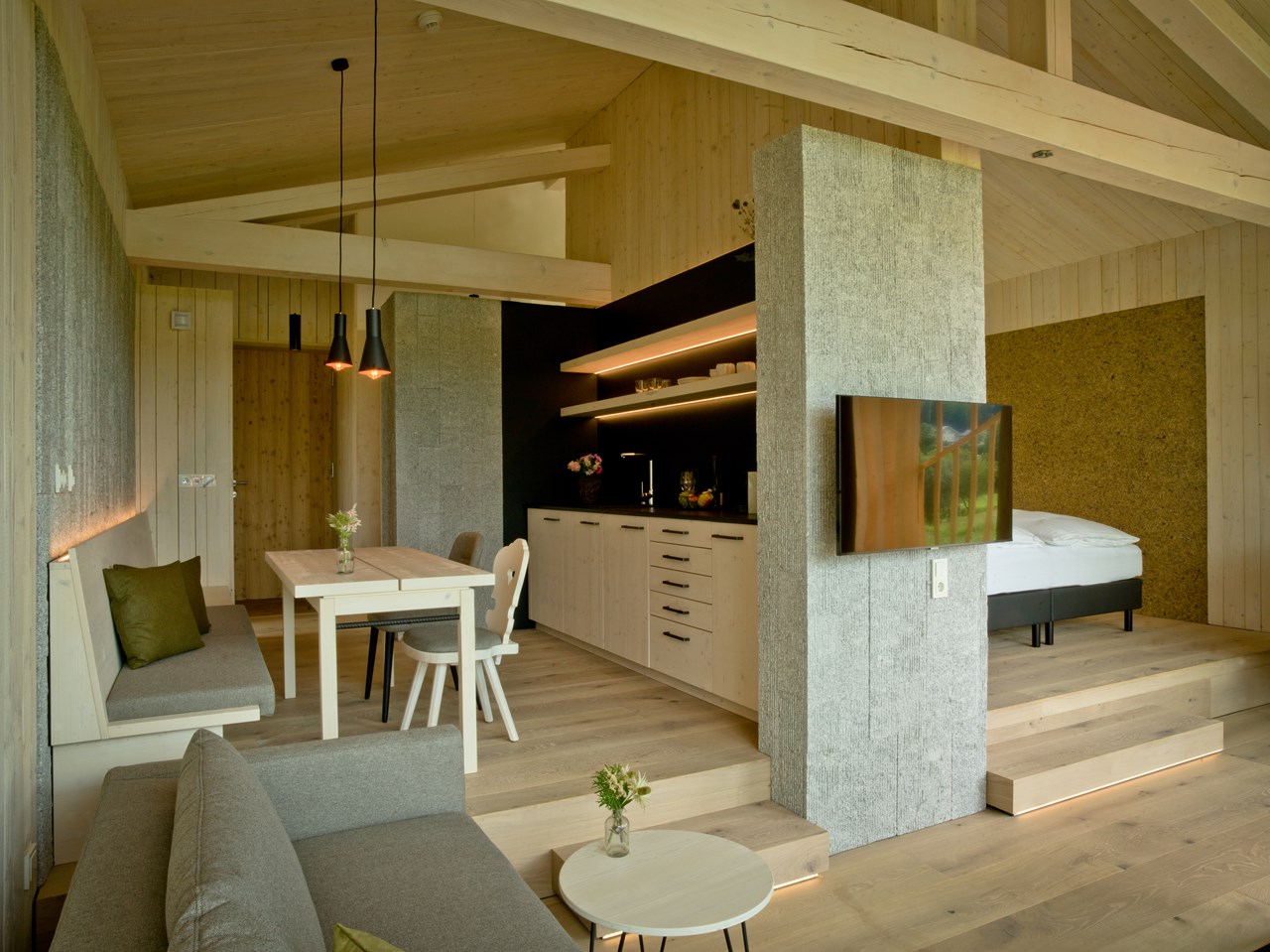 Luxus-Chalets "Woidhaisl" Euler Neuschönau Hütten im Detail Woidhaisl Stein