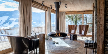 Hüttendorf - Chaletgröße: 4 - 6 Personen - Pinzgau - Wohnraum in der Wilderer Villa - PRIESTEREGG Premium ECO Resort