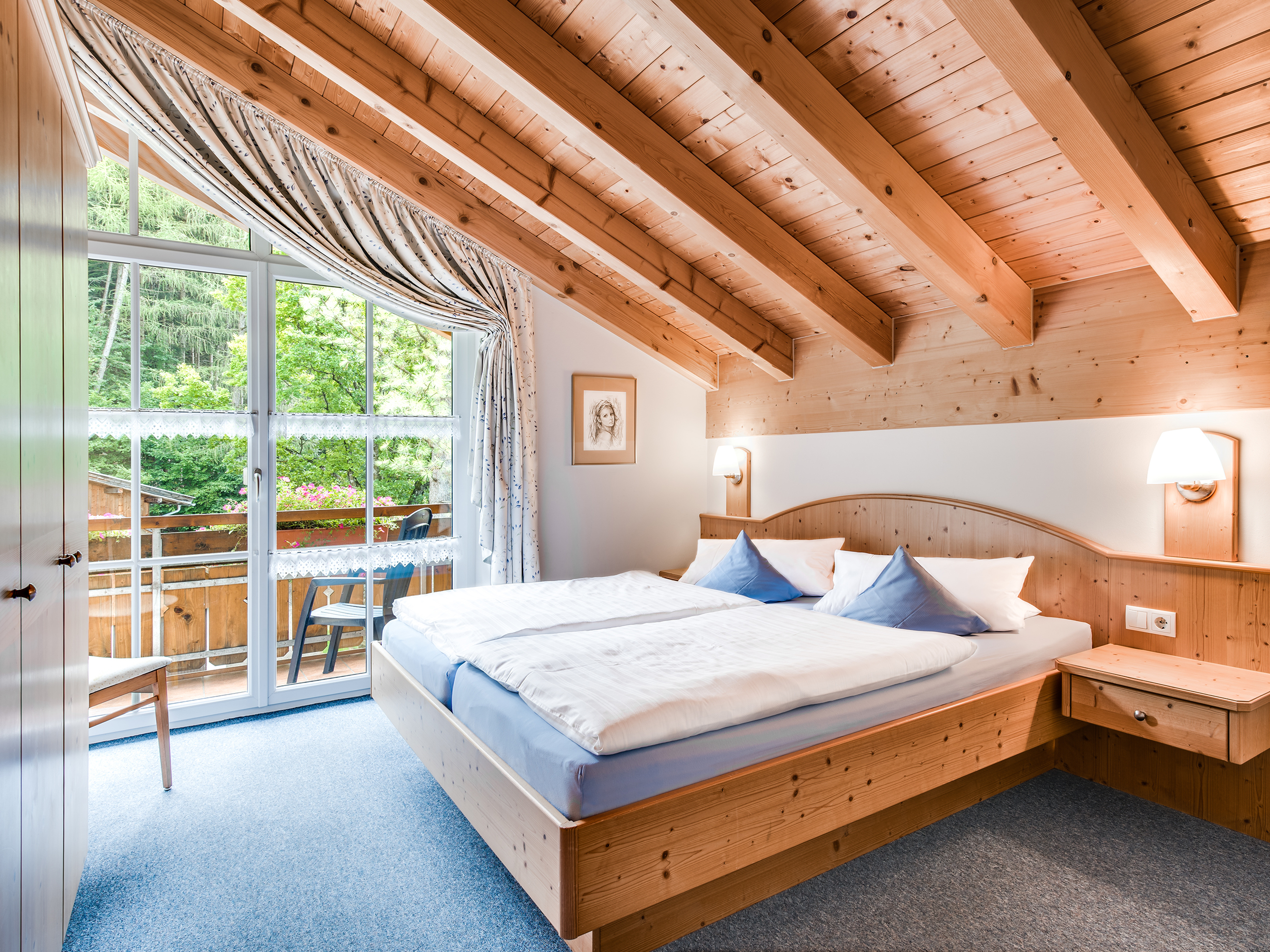 Chalet: Schlafzimmer Ferienwohnung - Waldchalets Allgäu