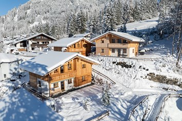 Chalet: Aussenansicht im Winter - Waldchalets Allgäu