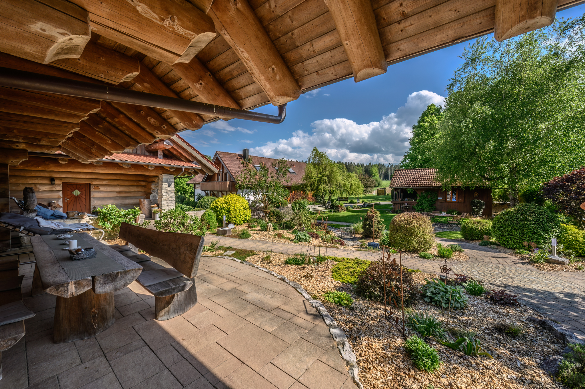 Chalet: Heumanns Blockhäuser am Wald - Außen
