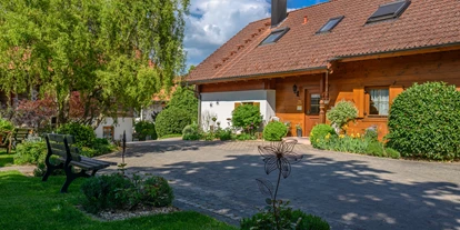 Hüttendorf - Parkplatz direkt an der Hütte - Heumanns Blockhäuser am Wald