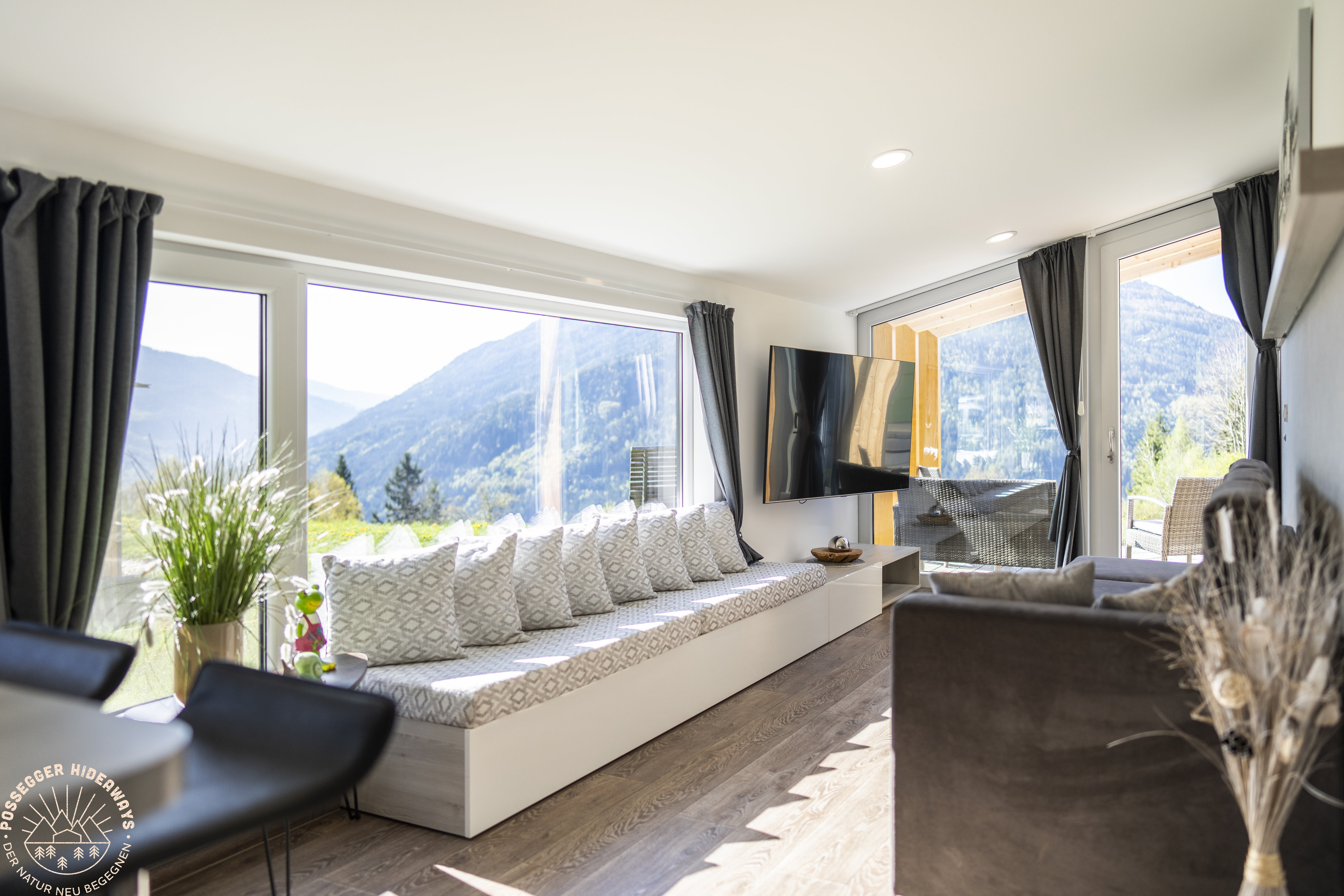 Chalet: Ausblick von Wohnraum - Possegger Hideaways