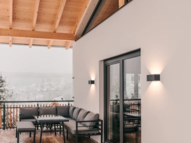 Chalet: Terrasse auch im Winter - Woid_Liebe&Glück Chalets Bodenmais