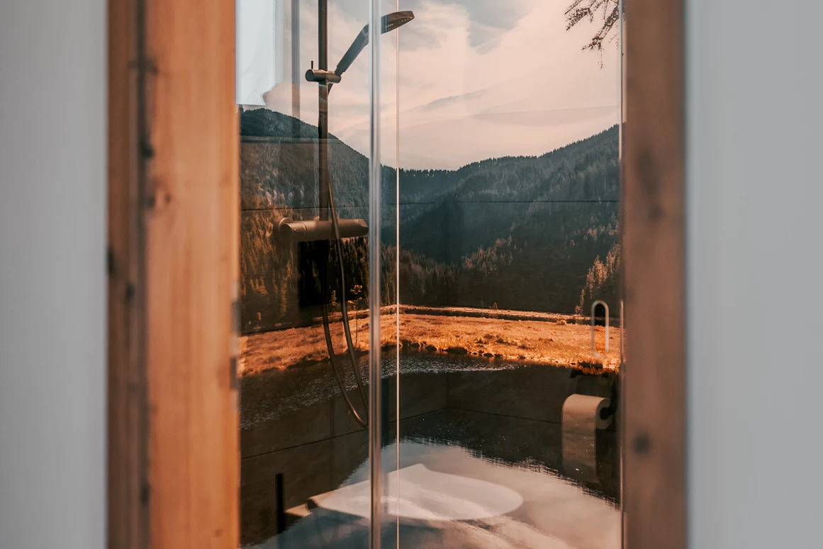 Chalet: kleines Badezimmer im OG - Woid_Liebe&Glück Chalets Bodenmais