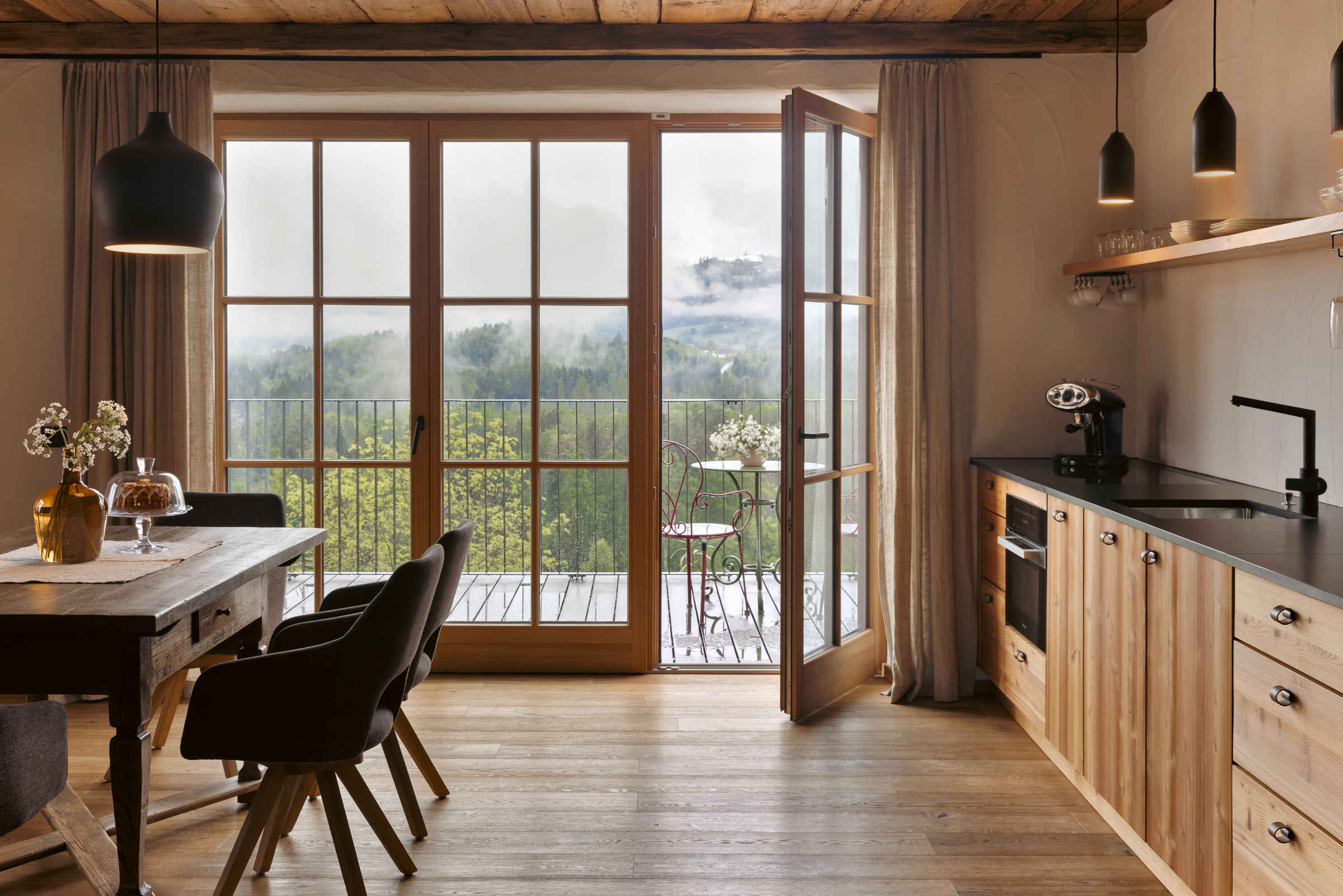 Hüttendorf - Chaletgröße: bis 2 Personen - St. Georgen im Lavanttal - Wohnbereich mit eigener Terrasse im Haus Franzl - Am Wildbachberg